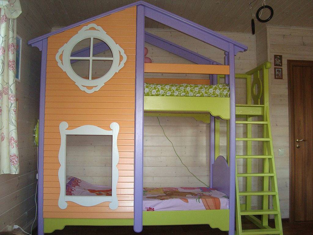 Детская кровать-домик (60 фото): модели-чердаки в виде дома для детей от 2 лет из массива с горкой, с домом внизу или наверху