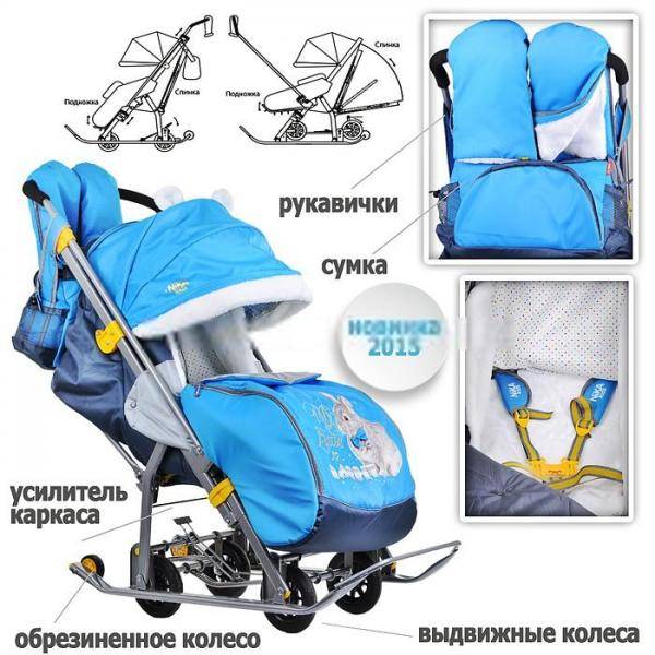 9 лучших санок-колясок для детей по отзывам покупателей