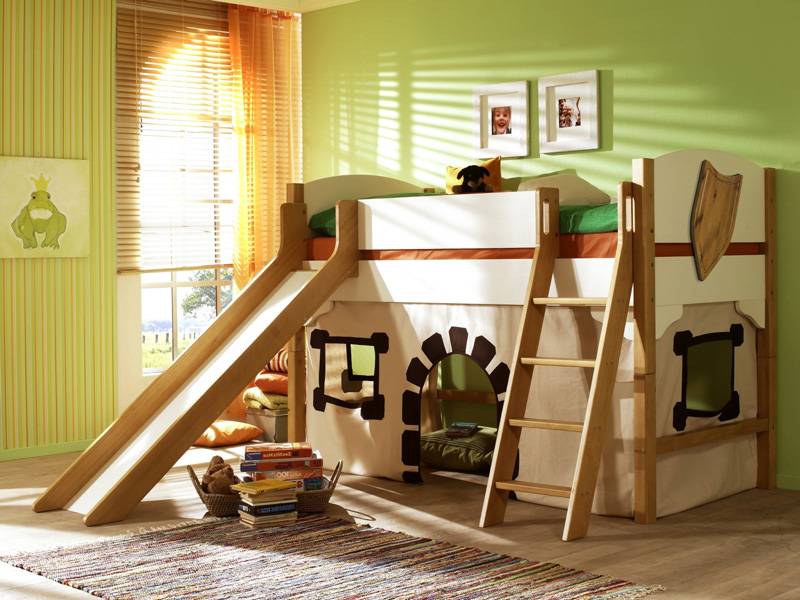Идеи по выбору вида и дизайна детских кроватей с горкой интерьер и дизайн