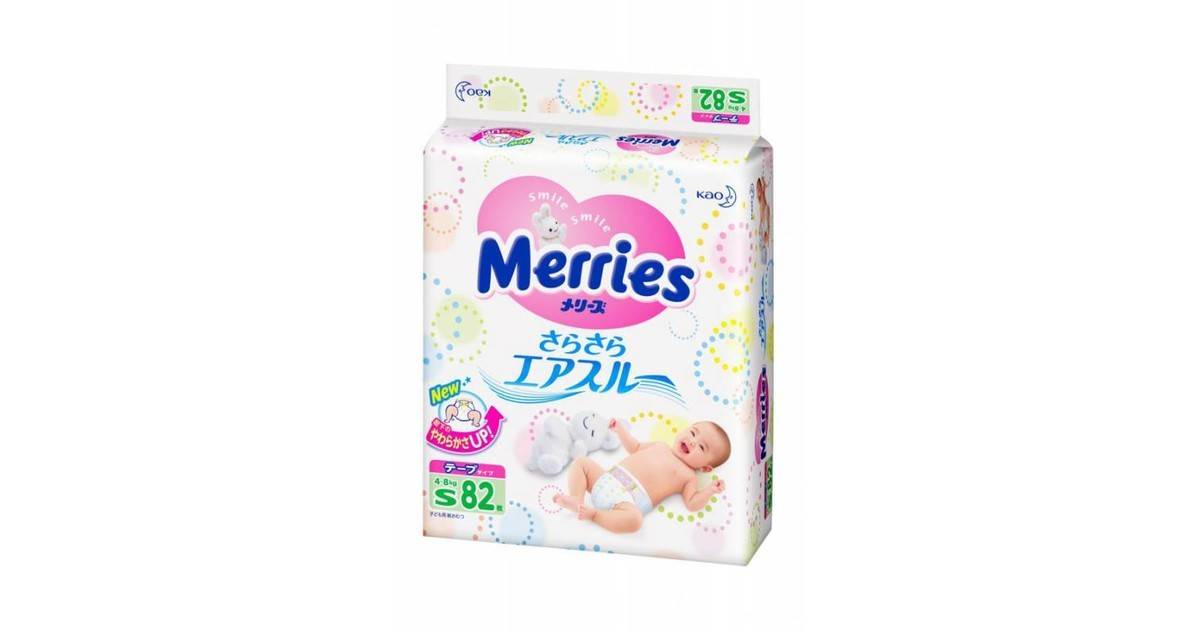 Подгузники merries (26 фото): памперсы для новорожденных, японские детские трусики s (4-8 кг) 82 шт., отзывы