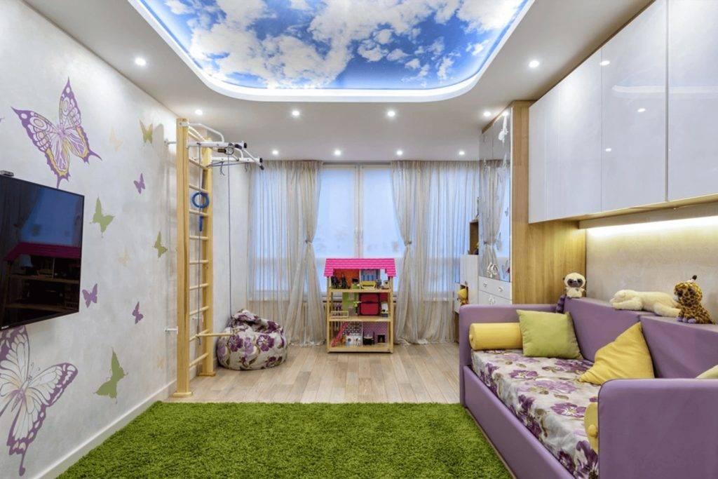 Натяжные потолки в детской комнате: лучшие фото и варианты дизайна