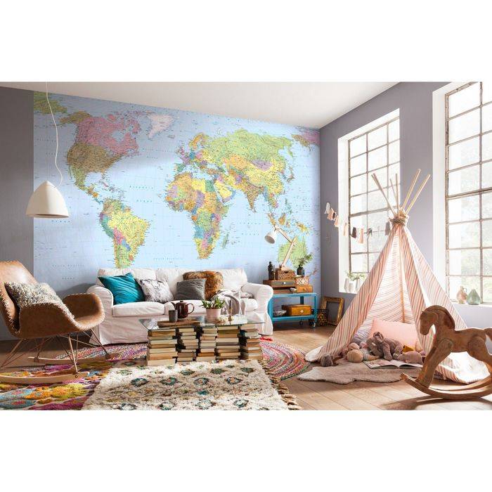 Фотообои «карта мира» для детей
