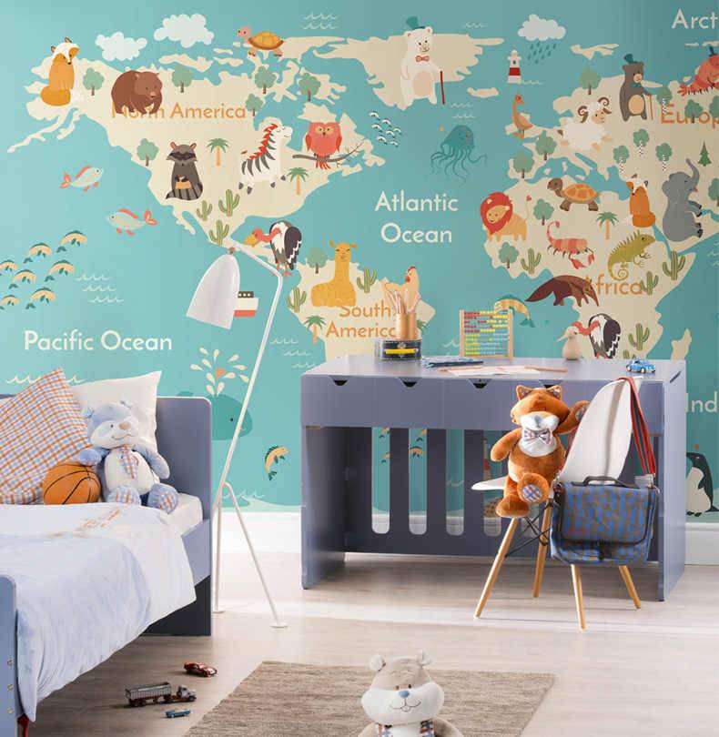Фотообои с картой мира на стену для детей (39 фото): детские обои в дизайне интерьера комнаты