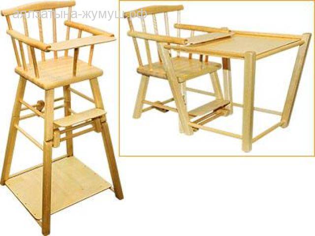 Детский деревянный стульчик (58 фото): столик-трансформер для кормления из дерева