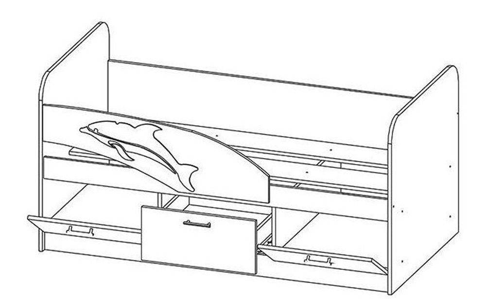 Детская кровать дельфин-2 мдф 1,6м | покупайте и экономьте!