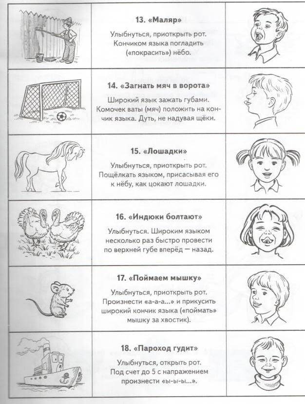 Комплекс артикуляционной гимнастики в детском саду детям 3-4 лет