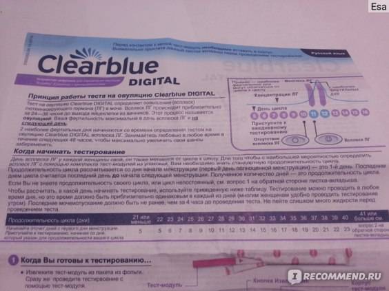 Тест на овуляцию clearblue (клеар блю): инструкция по применению, особенности электронного теста