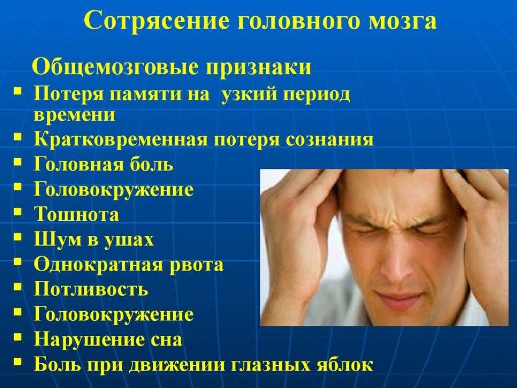 Сотрясение мозга: симптомы