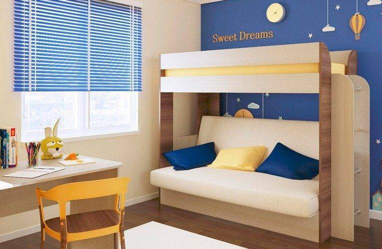 Детские двухъярусные кровати с диваном (42 фото): двухэтажные модели с диваном внизу