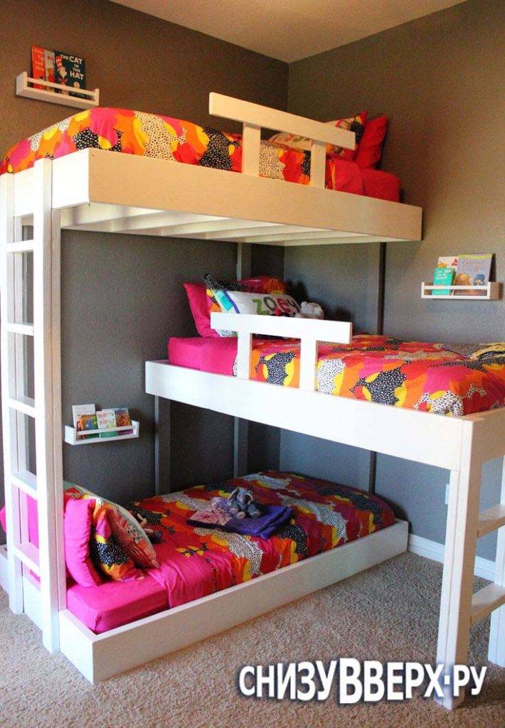 Кровать для троих: разновидности конструкций детских трехместных кроватей, правила и критерии выбора