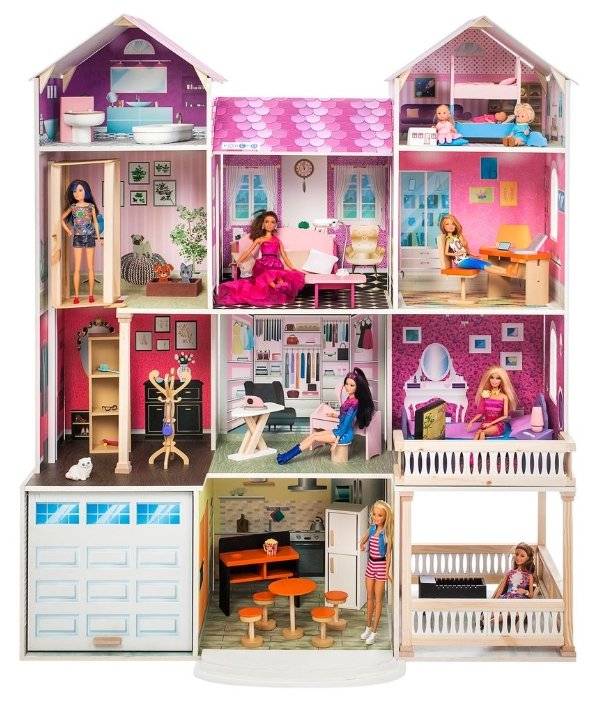 Кукольный домик для барби (37 фото): коттедж с мебелью, обзор - вдохновение, мечта, самый роскошный