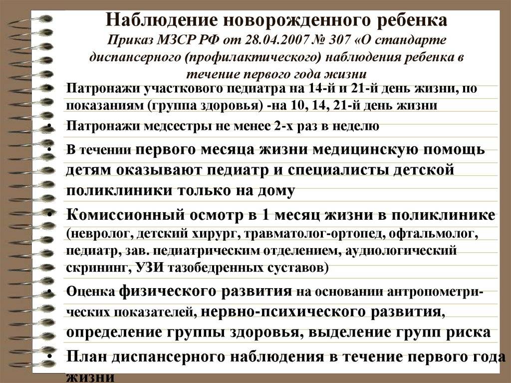 Патронаж новорожденного приказ минздрава рф - ваши права