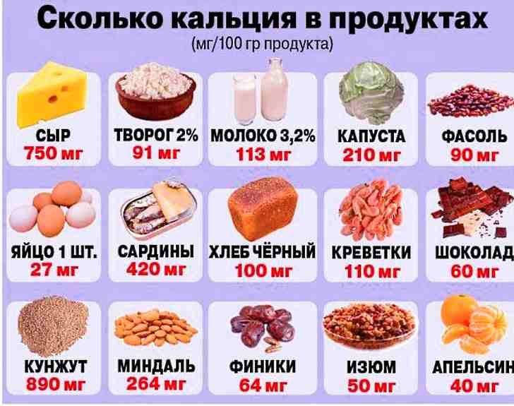 Кальций в продуктах питания для беременных таблица продуктов