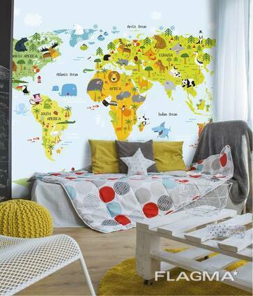 Фотообои "Карта мира" для детей на стену