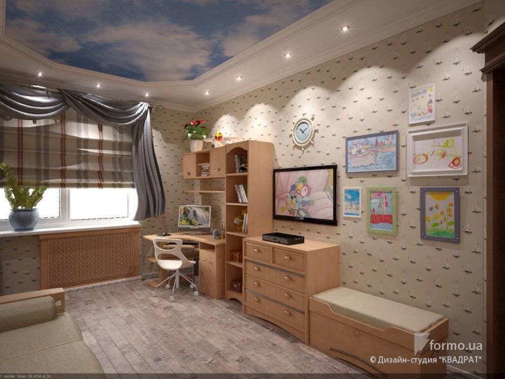 Натяжной потолок для детской комнаты мальчика