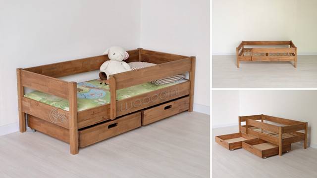 Подростковая кровать с бортиками: детские кроватки с ящиками медео и карина