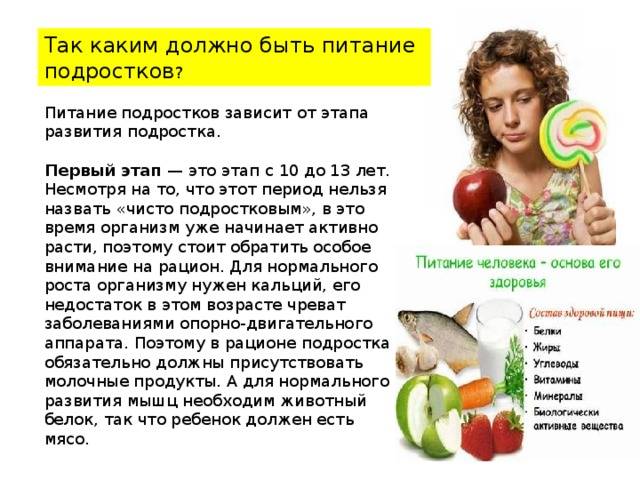 Правильное питание меню для подростков на неделю. правила питания в подростковый период