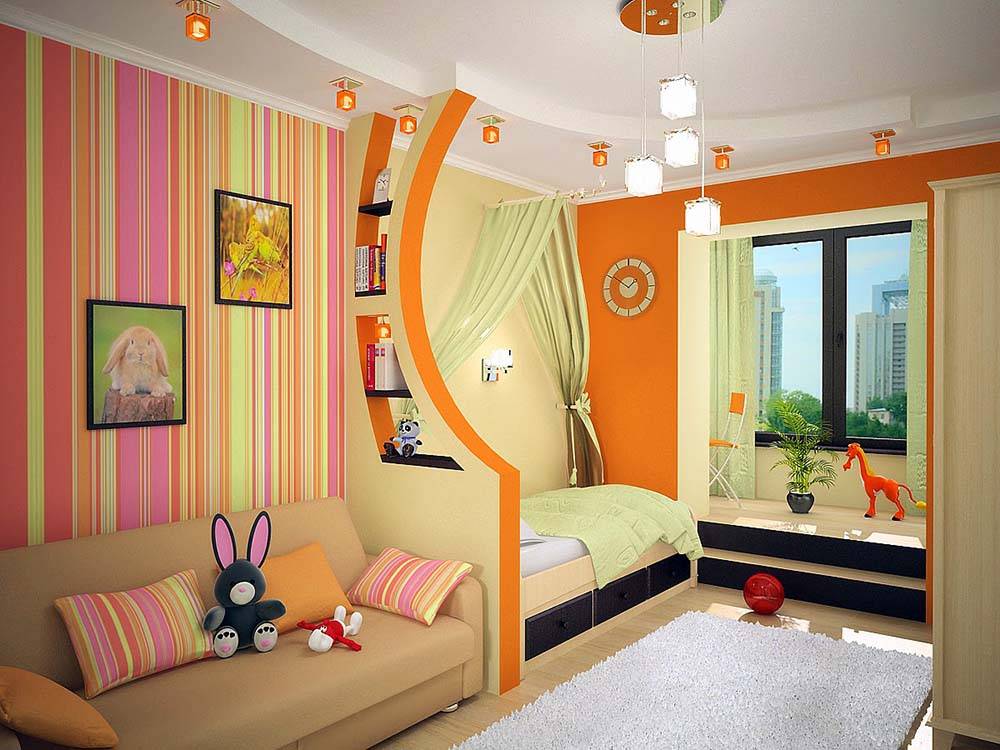 Дизайн детской спальни для двух и трех разнополых детей — 240+ (фото) идей зонирования интерьера