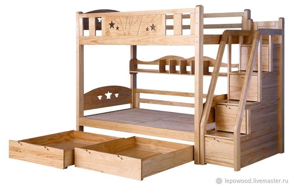 Детские двухъярусные кровати из массива дерева