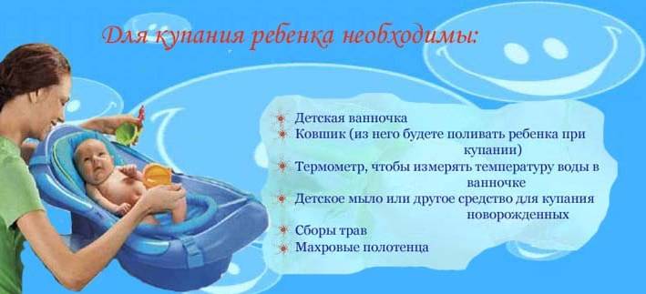 Температура воды для купания новорожденного: основные правила