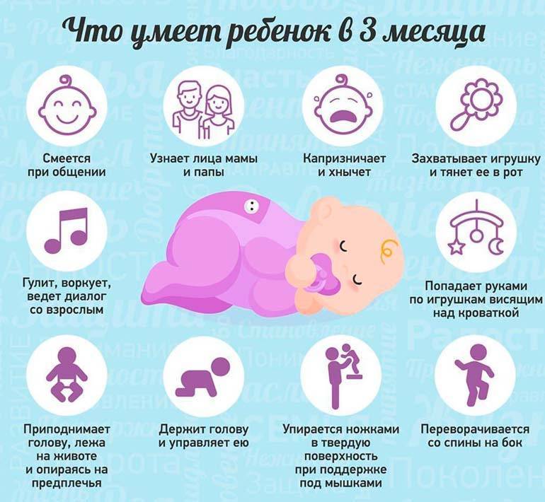 Развитие малыша на третьем месяце: физические умения и навыки