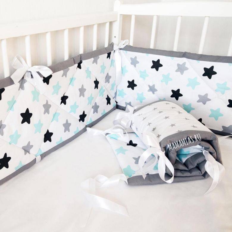 Бортики в кроватку - как выбрать комплекты бамперов в кроватку для новорожденных (75 фото)